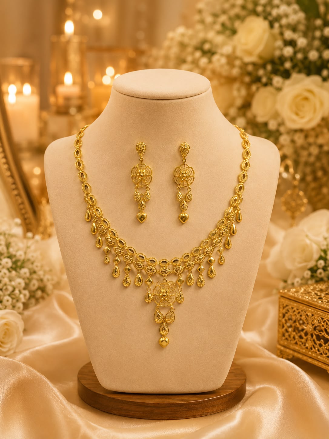 Jhalar Drop Necklace Set
