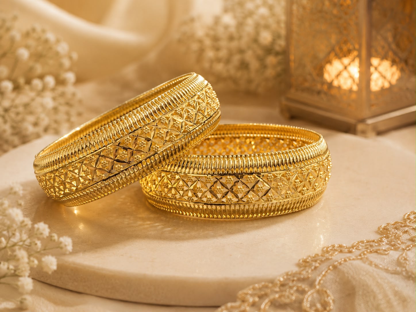 Jaali Ribbed Bangles